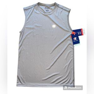 New champion sleeveless workout top gray dri fit men’s small